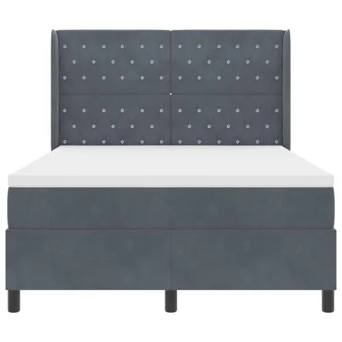 Box spring krevet Tamno siva 160 x 200 cm Baršun - Tamno siva 160 x 200 cm Kristal s dugmadima Cijena