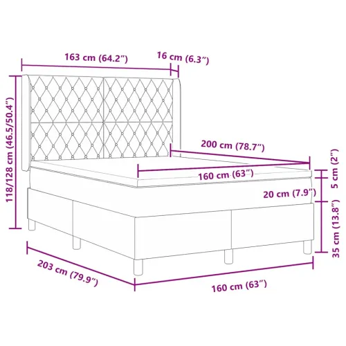 Box spring krevet Tamno siva 160 x 200 cm Baršun - Tamno siva 160 x 200 cm Kristal s dugmadima Cijena