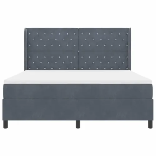 Box spring krevet Tamno siva 180 x 200 cm Baršun - Tamno siva 180 x 200 cm Kristal s dugmadima Cijena