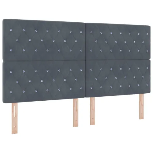 Box spring krevet Tamno siva 180 x 200 cm Baršun - Tamno siva 180 x 200 cm Kristal s dugmadima Cijena