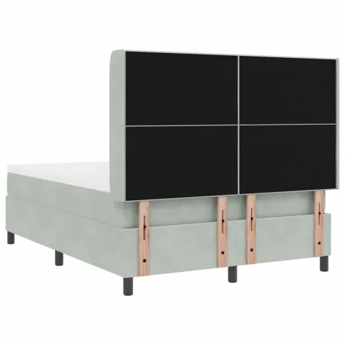 Box spring krevet Svijetlo siva 160 x 200 cm Baršun - Svjetlosiva 160 x 200 cm Prošiveno gumbima Cijena