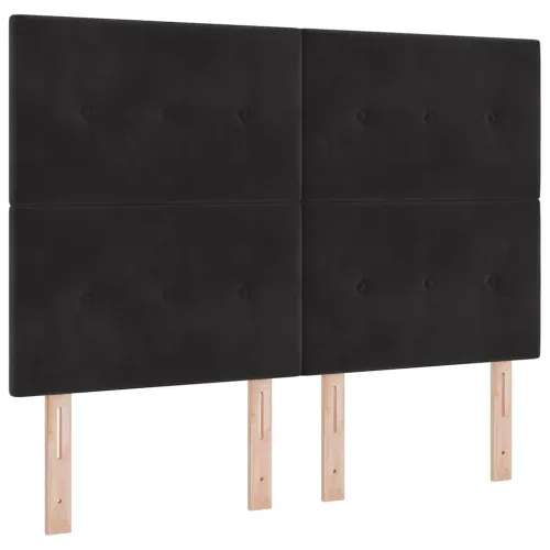 Box spring krevet s uzglavljem Crna 160 x 200 cm Baršun - Crna 160 x 200 cm Prošiveno gumbima Cijena