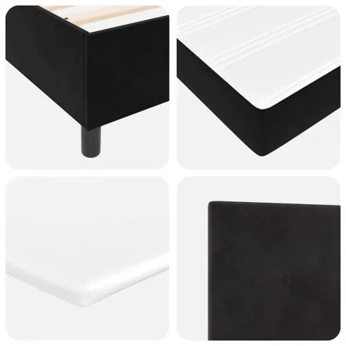 Box spring krevet s uzglavljem Crna 200 x 200 cm Baršun - Crna 200 x 200 cm Prošiveno gumbima Cijena
