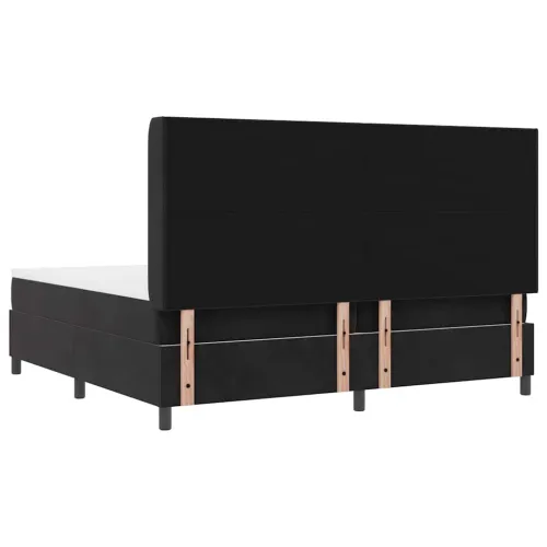 Box spring krevet s uzglavljem Crna 200 x 200 cm Baršun - Crna 200 x 200 cm Prošiveno gumbima Cijena