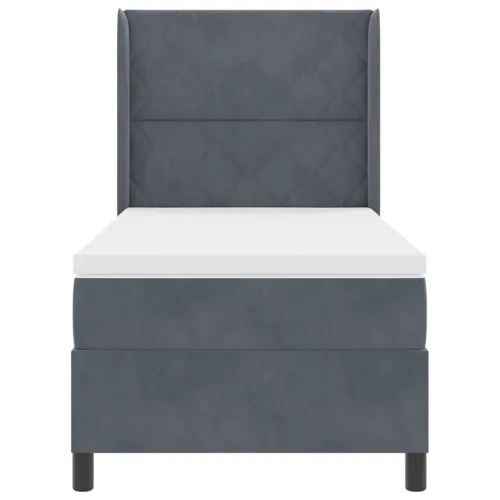 Box spring krevet Tamno siva 90 x 190 cm Baršun - Tamno siva 90 x 190 cm Dizajn s rombovima Cijena
