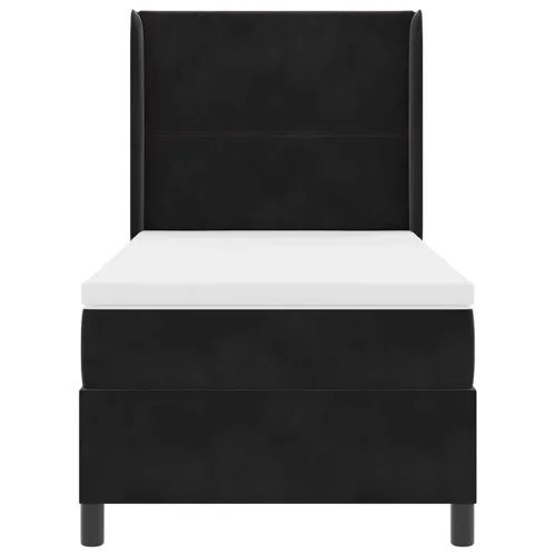 Box spring krevet s uzglavljem Crna 100 x 200 cm Baršun - Crna 100 x 200 cm Dizajn s rombovima Cijena