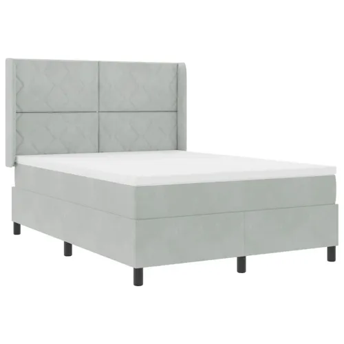 Box spring krevet Svijetlo siva 140 x 190 cm Baršun - Svjetlosiva 140 x 190 cm Dizajn s rombovima Cijena