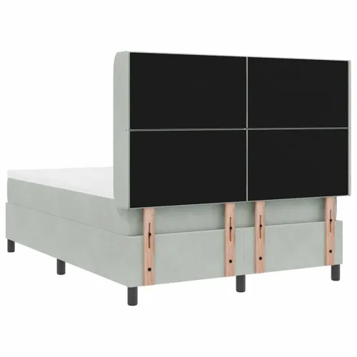 Box spring krevet Svijetlo siva 140 x 200 cm Baršun - Svjetlosiva 140 x 200 cm Dizajn s rombovima Cijena