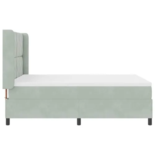 Box spring krevet Svijetlo siva 140 x 200 cm Baršun - Svjetlosiva 140 x 200 cm Dizajn s rombovima Cijena