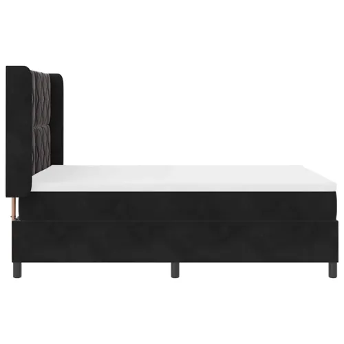 Box spring krevet s uzglavljem Crna 140 x 200 cm Baršun - Crna 140 x 200 cm Dizajn s rombovima Cijena