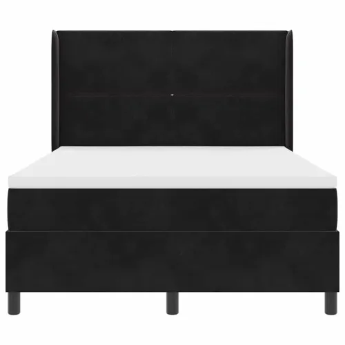 Box spring krevet s uzglavljem Crna 140 x 200 cm Baršun - Crna 140 x 200 cm Dizajn s rombovima Cijena