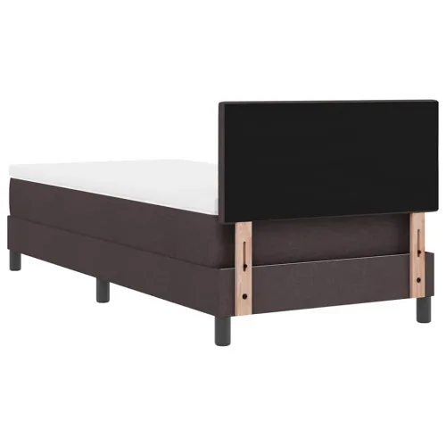 Box spring krevet Tamno smeđa 90 x 200 cm tkanina - Tamno smeđa 90 x 200 cm Prošiveno gumbima Cijena