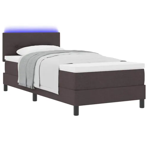 Box spring krevet Tamno smeđa 90 x 200 cm tkanina - Tamno smeđa 90 x 200 cm Prošiveno gumbima Cijena