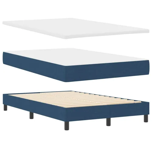 Box spring krevet s jastukom Plava 120 x 200 cm tkanina - Plava 120 x 200 cm Prošiveno gumbima Cijena