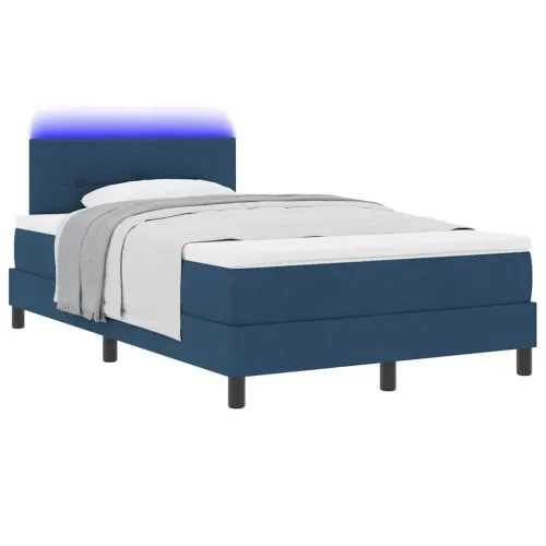 Box spring krevet s jastukom Plava 120 x 200 cm tkanina - Plava 120 x 200 cm Prošiveno gumbima Cijena