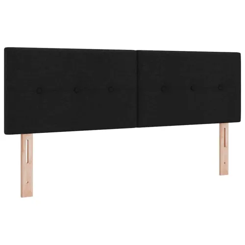 Box spring krevet s LED trakama Crna 140 x 200 cm tkanina - Crna 140 x 200 cm Prošiveno gumbima Cijena
