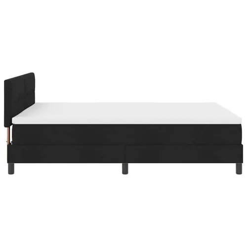 Box spring krevet s LED trakama Crna 140 x 200 cm tkanina - Crna 140 x 200 cm Prošiveno gumbima Cijena