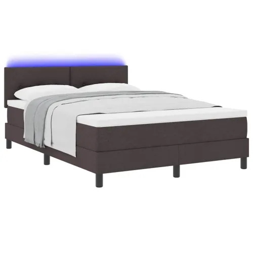 Box spring krevet Tamno smeđa 160 x 200 cm tkanina - Tamno smeđa 160 x 200 cm Prošiveno gumbima Cijena