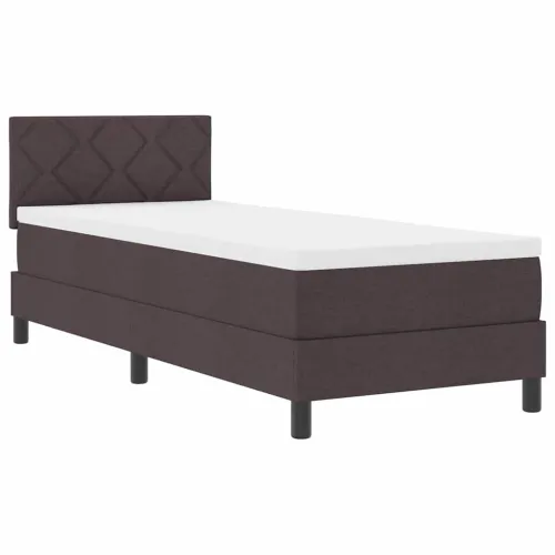Box spring krevet Tamno smeđa 80 x 200 cm tkanina - Tamno smeđa 80 x 200 cm Dizajn s rombovima Cijena