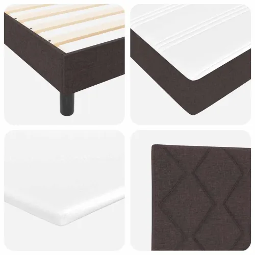 Box spring krevet Tamno smeđa 80 x 200 cm tkanina - Tamno smeđa 80 x 200 cm Dizajn s rombovima Cijena
