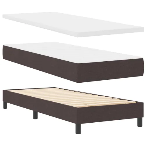 Box spring krevet Tamno smeđa 80 x 200 cm tkanina - Tamno smeđa 80 x 200 cm Dizajn s rombovima Cijena