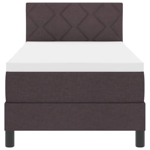 Box spring krevet Tamno smeđa 80 x 200 cm tkanina - Tamno smeđa 80 x 200 cm Dizajn s rombovima Cijena