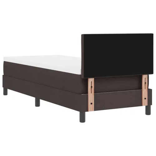 Box spring krevet Tamno smeđa 80 x 200 cm tkanina - Tamno smeđa 80 x 200 cm Dizajn s rombovima Cijena