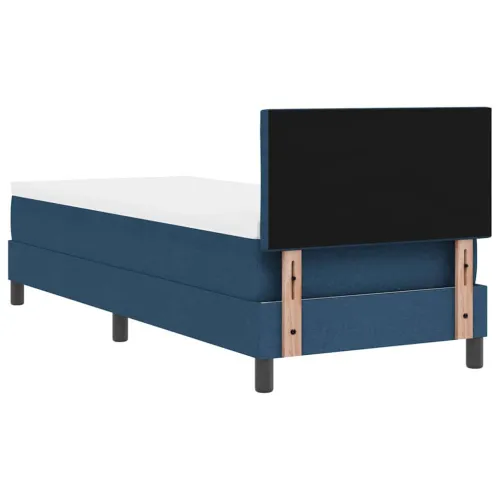 Box spring krevet s LED trakama Plava 80 x 200 cm tkanina - Plava 80 x 200 cm Dizajn s rombovima Cijena