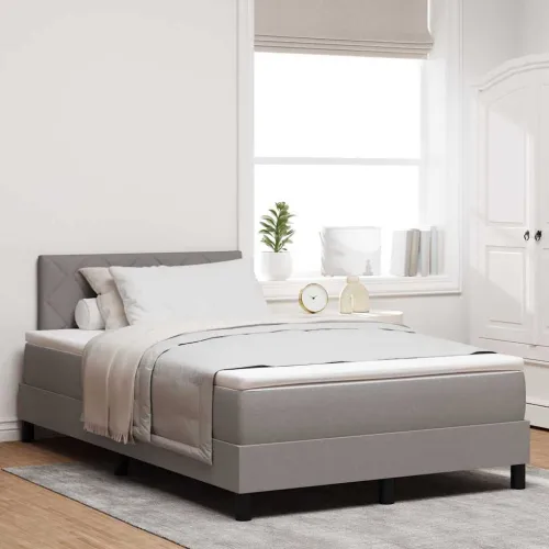 Box spring krevet Sivo-smeđa 120 x 190 cm tkanina - Sivo-smeđa 120 x 190 cm Dizajn s rombovima Cijena
