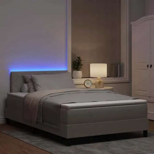 Box spring krevet Sivo-smeđa 120 x 190 cm tkanina - Sivo-smeđa 120 x 190 cm Dizajn s rombovima Cijena
