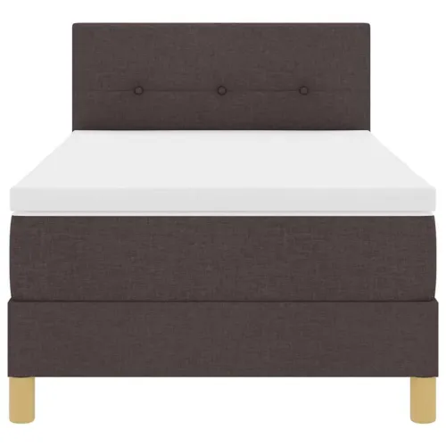 LED Box Spring Krevet Tamno smeđa 90 x 200 cm tkanina - Tamno smeđa 90 x 200 cm Prošiveno gumbima Cijena
