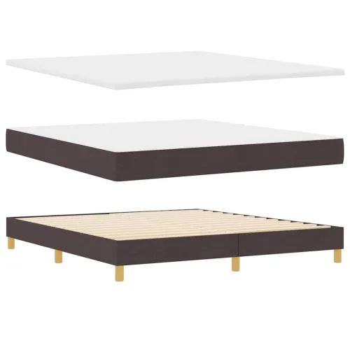 LED Box Spring Krevet Tamno smeđa 180 x 200 cm tkanina - Tamno smeđa 180 x 200 cm Prošiveno gumbima Cijena