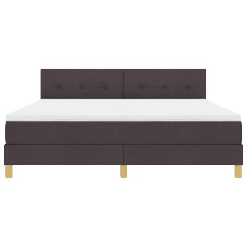 LED Box Spring Krevet Tamno smeđa 180 x 200 cm tkanina - Tamno smeđa 180 x 200 cm Prošiveno gumbima Cijena