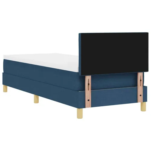 LED Box Spring Krevet s uzglavljem Plava 80 x 200 cm tkanina - Plava 80 x 200 cm Dizajn s rombovima Cijena