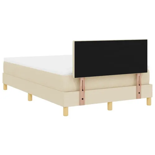 LED Box Spring Krevet s LED trakama Krema 120 x 200 cm tkanina - Krema 120 x 200 cm Dizajn s rombovima Cijena