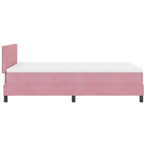 LED Box Spring Krevet Ružičasta 120 x 190 cm Baršun - Ružičasta 120 x 190 cm Kristal s dugmadima Cijena