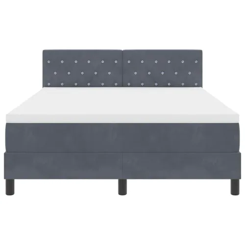 LED Box Spring Krevet Tamno siva 140 x 200 cm Baršun - Tamno siva 140 x 200 cm Kristal s dugmadima Cijena
