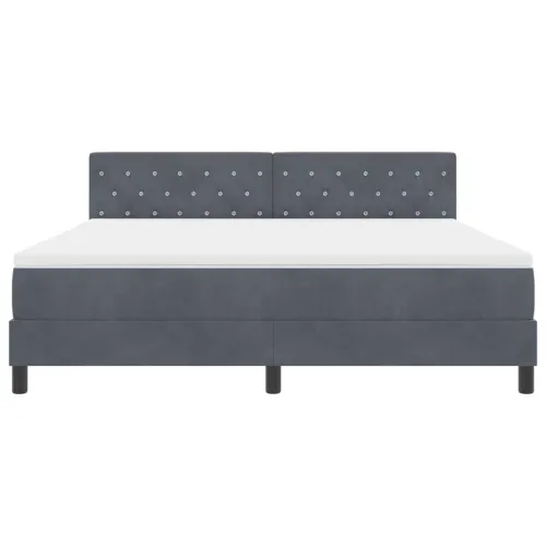 LED Box Spring Krevet Tamno siva 180 x 200 cm Baršun - Tamno siva 180 x 200 cm Kristal s dugmadima Cijena