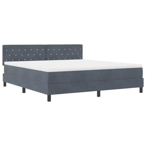 LED Box Spring Krevet Tamno siva 180 x 200 cm Baršun - Tamno siva 180 x 200 cm Kristal s dugmadima Cijena