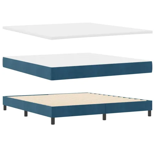 LED Box Spring Krevet Tamno plava 180 x 200 cm Baršun - Tamno plava 180 x 200 cm Kristal s dugmadima Cijena