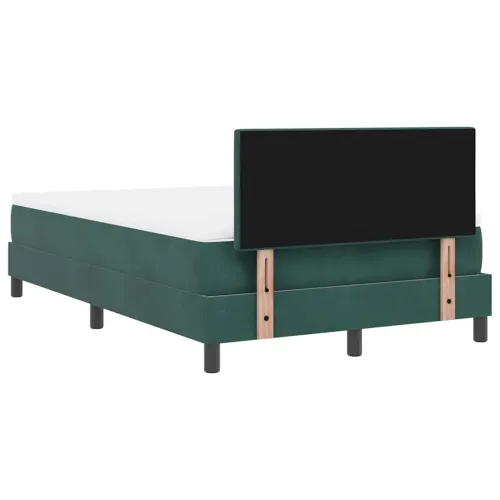 LED Box Spring Krevet Tamnozelena 120 x 190 cm Baršun - Tamnozelena 120 x 190 cm Prošiveno gumbima Cijena