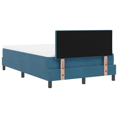 LED Box Spring Krevet s uzglavljem Plava 120 x 190 cm Baršun - Tamno plava 120 x 190 cm Prošiveno gumbima Cijena