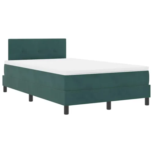 LED Box Spring Krevet Tamnozelena 120 x 200 cm Baršun - Tamnozelena 120 x 200 cm Prošiveno gumbima Cijena