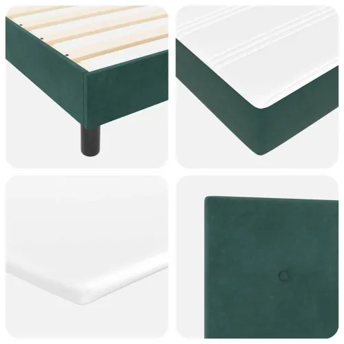 LED Box Spring Krevet Tamnozelena 120 x 200 cm Baršun - Tamnozelena 120 x 200 cm Prošiveno gumbima Cijena