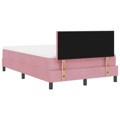 LED Box Spring Krevet Ružičasta 120 x 190 cm Baršun - Ružičasta 120 x 190 cm Dizajn s rombovima Cijena