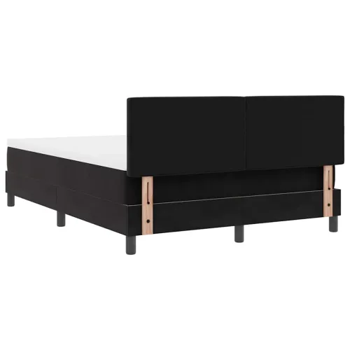 LED Box Spring Krevet s uzglavljem Crna 140 x 200 cm Baršun - Crna 140 x 200 cm Dizajn s rombovima Cijena