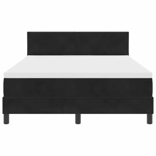 LED Box Spring Krevet s uzglavljem Crna 140 x 200 cm Baršun - Crna 140 x 200 cm Dizajn s rombovima Cijena