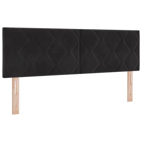 LED Box Spring Krevet s uzglavljem Crna 140 x 200 cm Baršun - Crna 140 x 200 cm Dizajn s rombovima Cijena