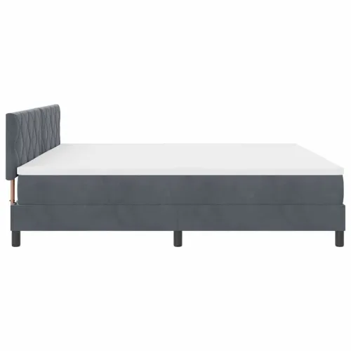 LED Box Spring Krevet Tamno siva 200 x 200 cm Baršun - Tamno siva 200 x 200 cm Dizajn s rombovima Cijena
