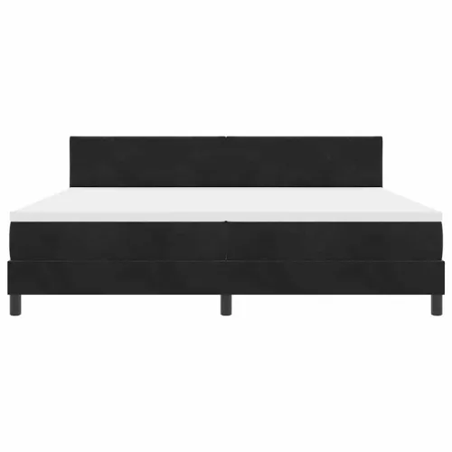 LED Box Spring Krevet s uzglavljem Crna 200 x 200 cm Baršun - Crna 200 x 200 cm Dizajn s rombovima Cijena